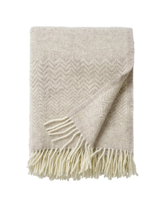 Klippan plaid lamswol Zigzag - greige