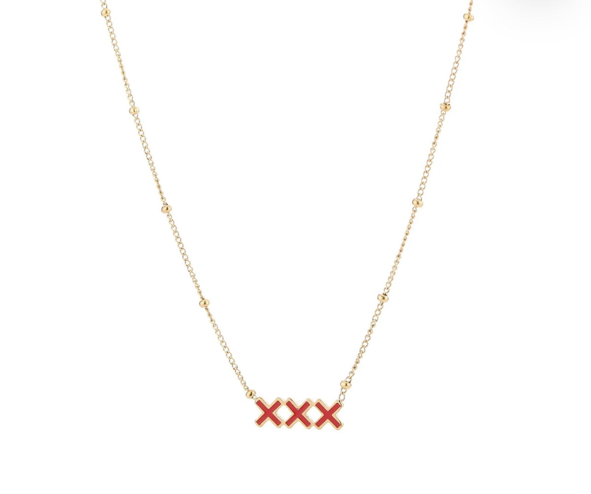 Ketting | 3 RODE KRUISJES HORIZON