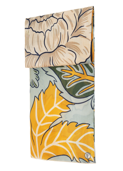 Sjaal met wilde bloemen en print