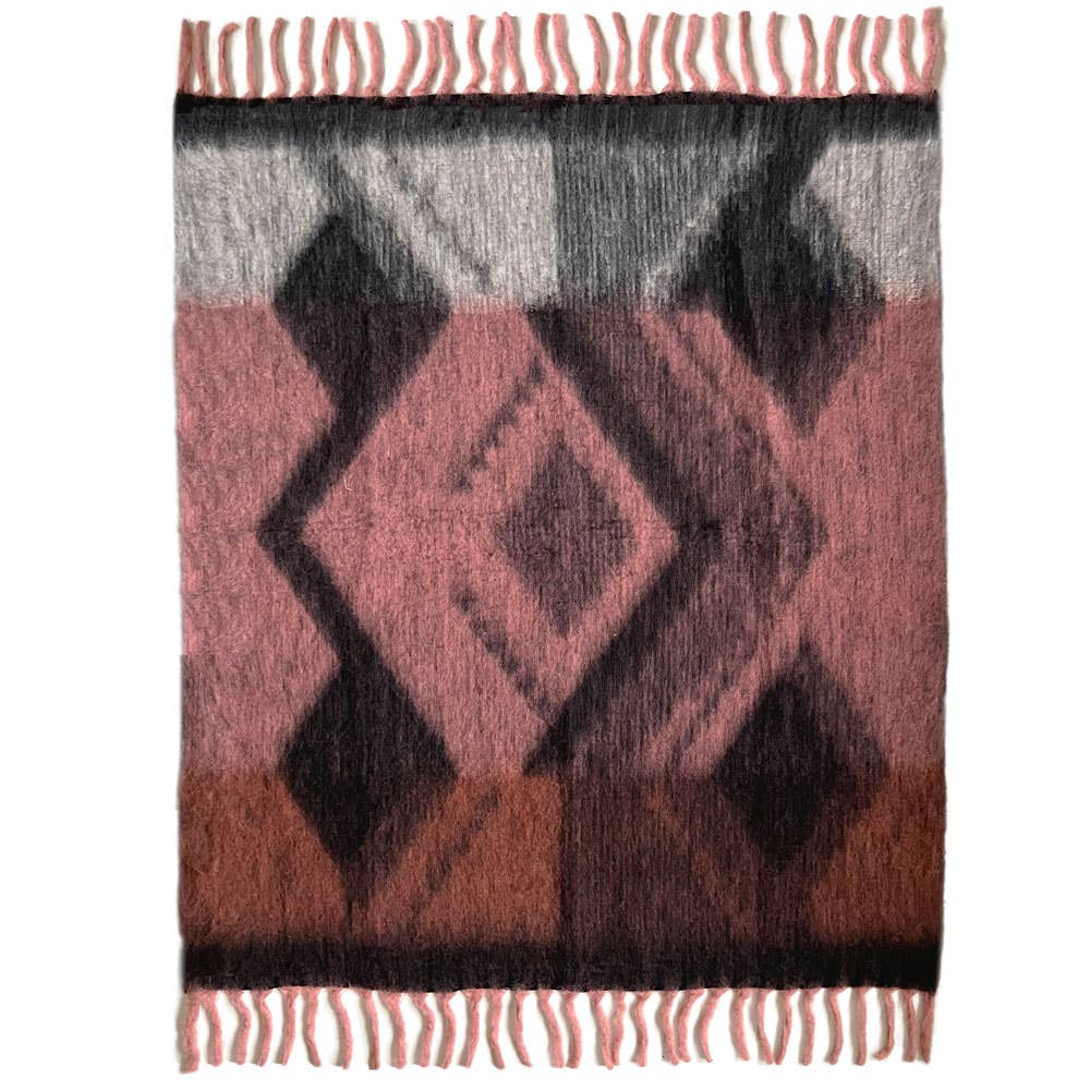 Zapotec zachte zwarte gerecyclede plaid