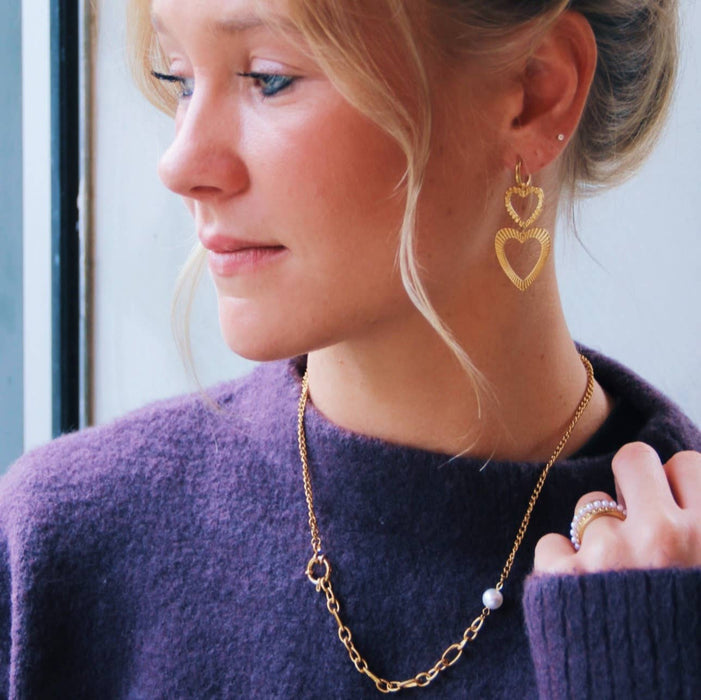 Dubbelgestreepte hartoorbel