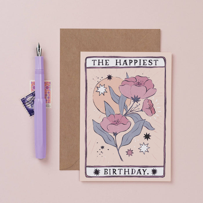 Tarot Flower verjaardagskaart | Tarotkaart | Bloemenkaarten