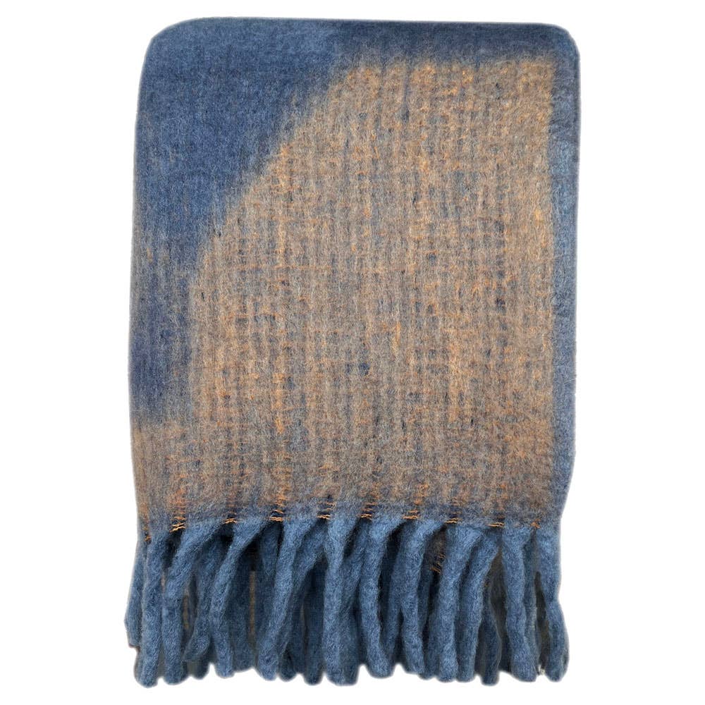 Zapotec zachte blauwe gerecyclede deken