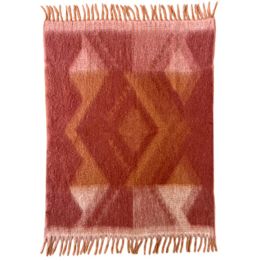 Zapotec zachte, licht pittige rode plaid van gerecycled materiaal