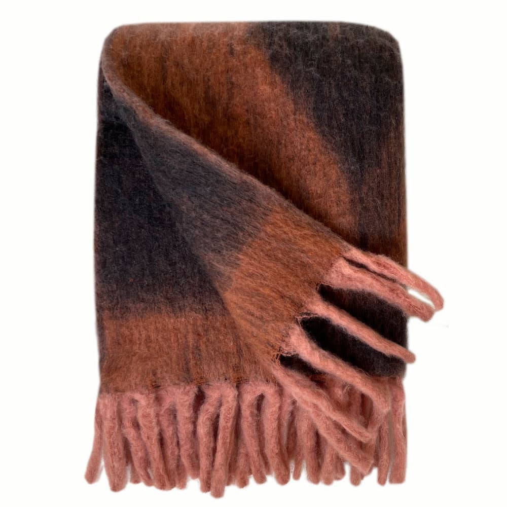 Zapotec zachte zwarte gerecyclede plaid
