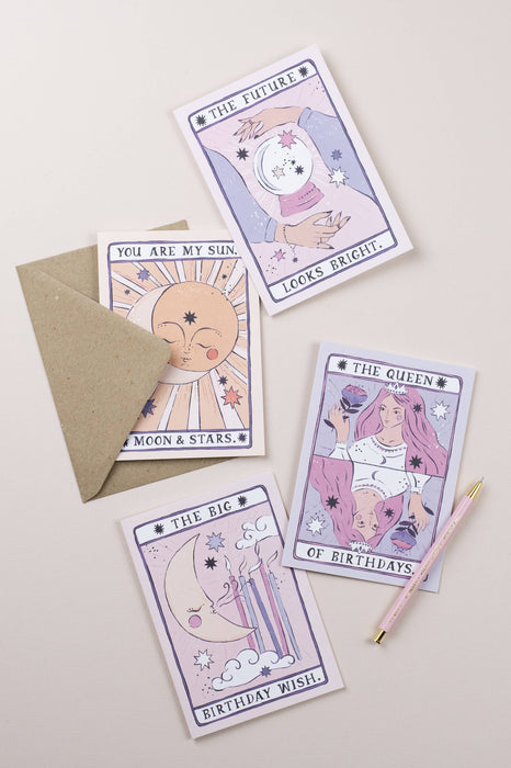 Tarot Moon verjaardagskaart | Unisex verjaardagskaart | Moon Tarot