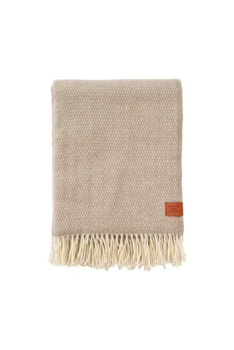 Klippan plaid Hugo, met gerecyclede merino wol- taupe