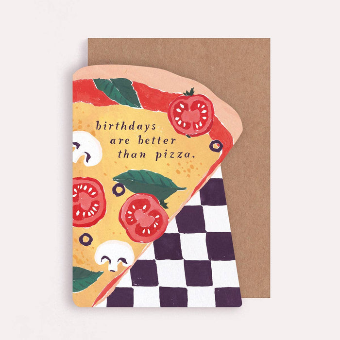 Pizza Slice verjaardagskaart | Pizza verjaardagskaart | Mannelijke kaarten