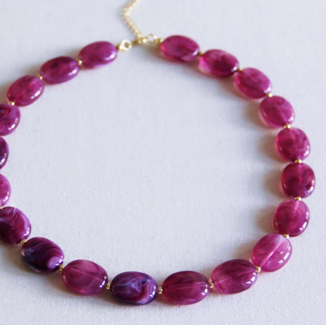 XL ovale kralenketting - paars
