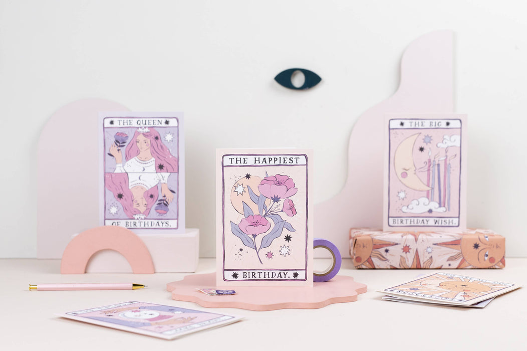 Tarot Flower verjaardagskaart | Tarotkaart | Bloemenkaarten