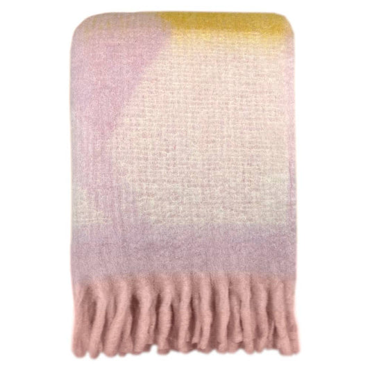Zapotec zachte lila fleece deken van gerecyclede stof