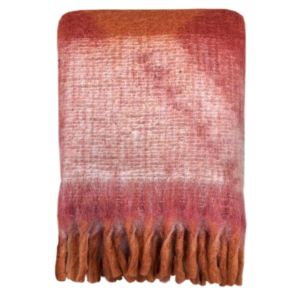 Zapotec zachte, licht pittige rode plaid van gerecycled materiaal