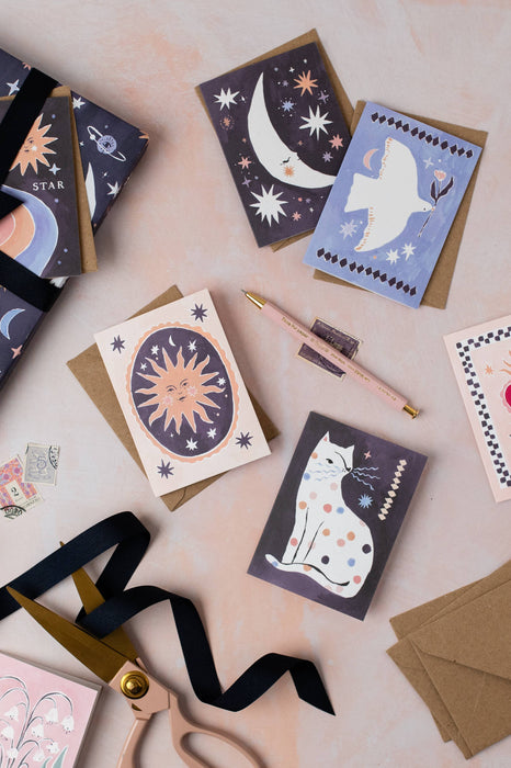 Sleeping Moon minikaarten | Blanco kaarten | Mini-wenskaarten