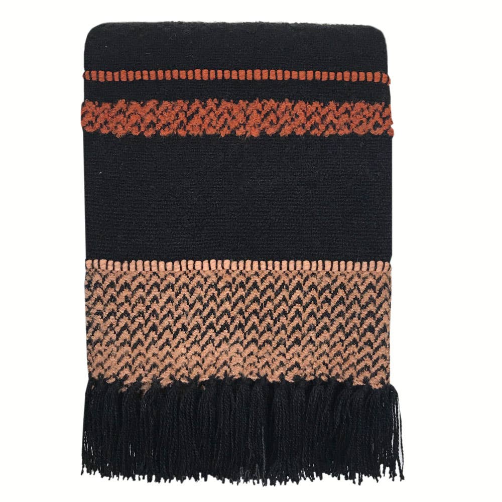 Multicolor zwarte deken