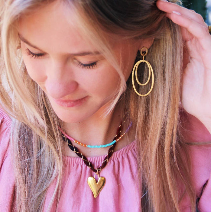 Statement oorbellen met ovale hangers