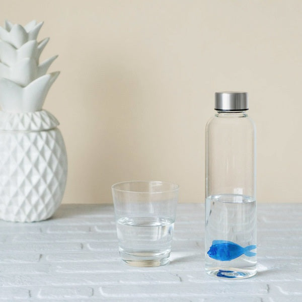 Balvi Bottle Blue Fish 0.5 L borosilicate