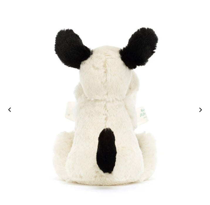 Jellycat Bashful Black and Cream Puppy Soother