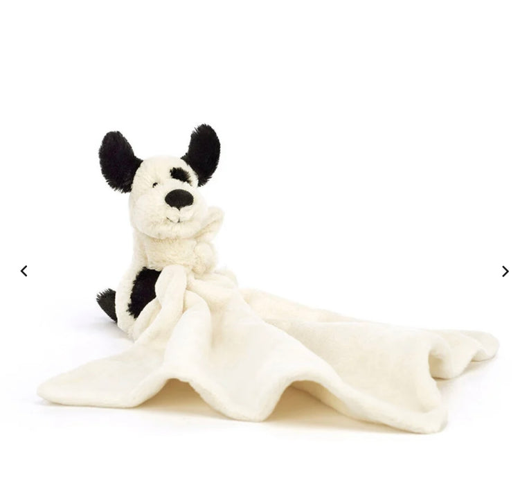 Jellycat Bashful Black and Cream Puppy Soother