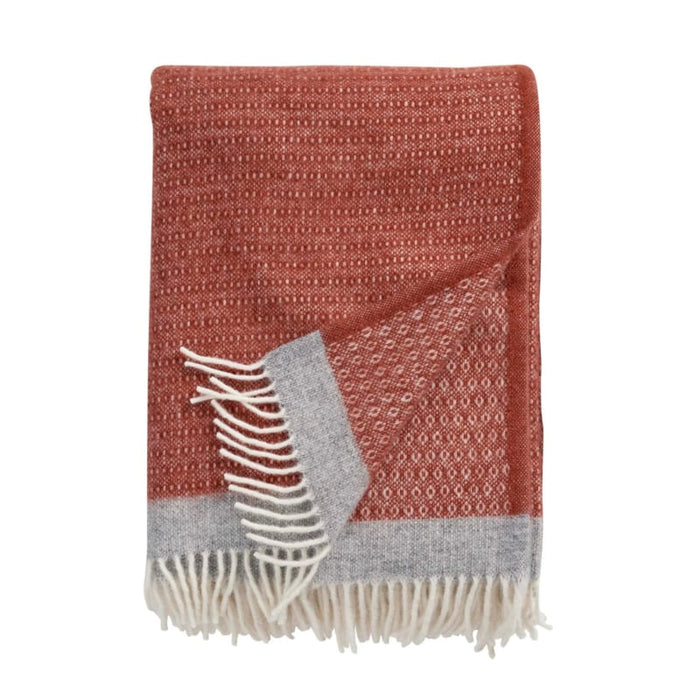 Klippan rust/grey woven throw