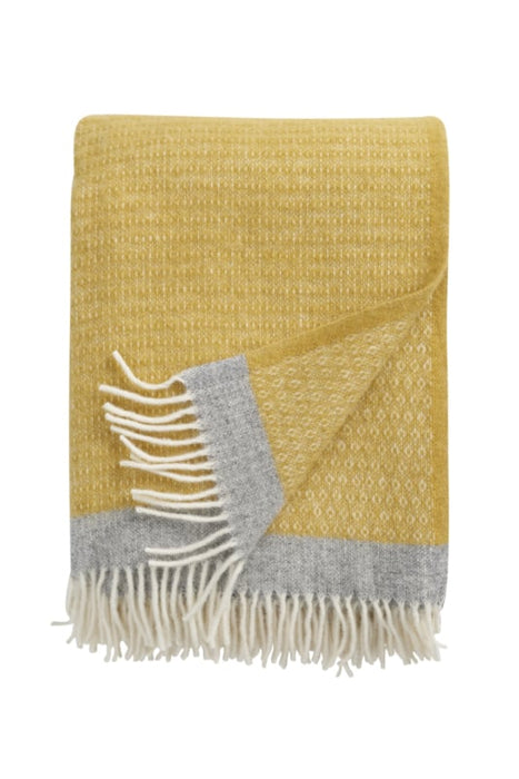 Klippan Harald yellow/ grey woven throw