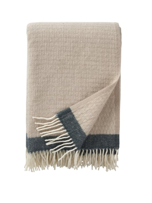 Klippan Harald Cream/ petroleum woven throw