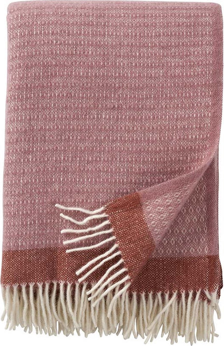 Klippan wollen plaid Harald - dusty rose-copper- 130x200cm