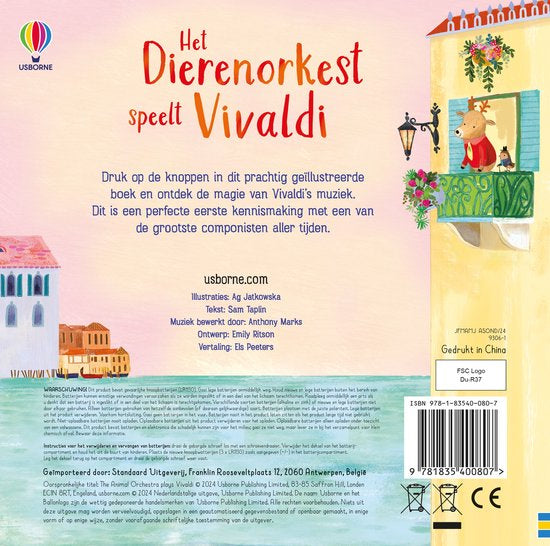 USBORNE Muziekboek Het Dierenorkest speelt Vivaldi