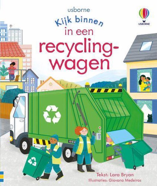 USBORNE Een recyclingwagen kijk binnen
