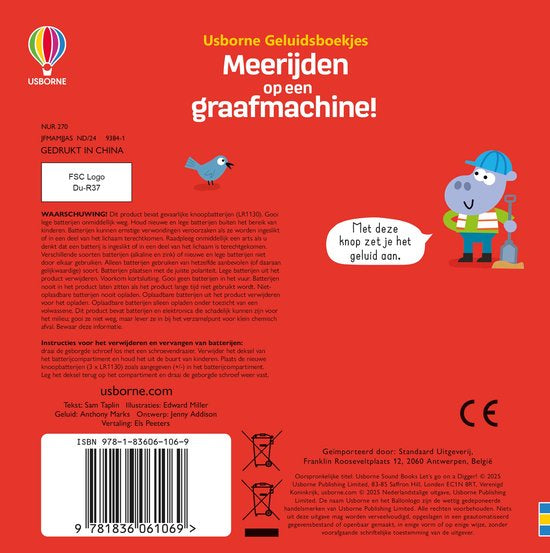 Clavis Usborne Geluidsboekjes Meerijden op een graafmachine!