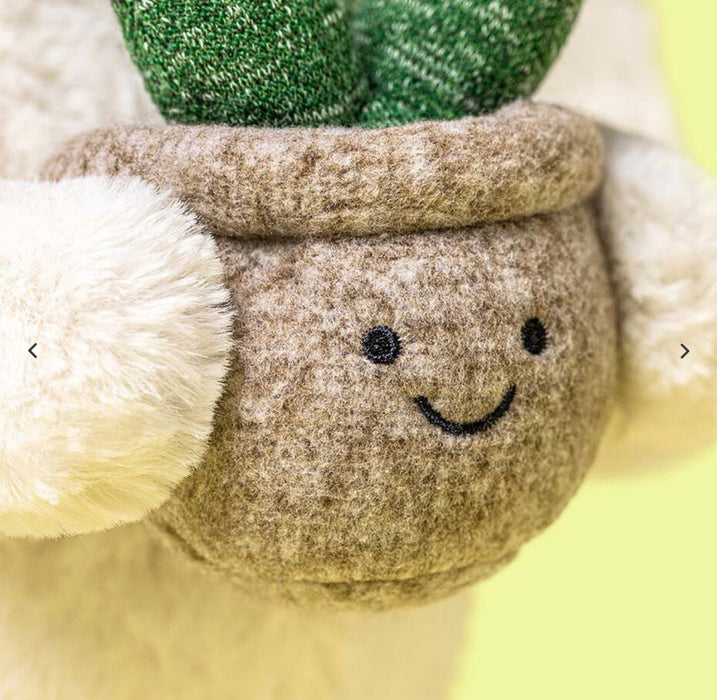 Jellycat - knuffel konijn - cream bunny with plant