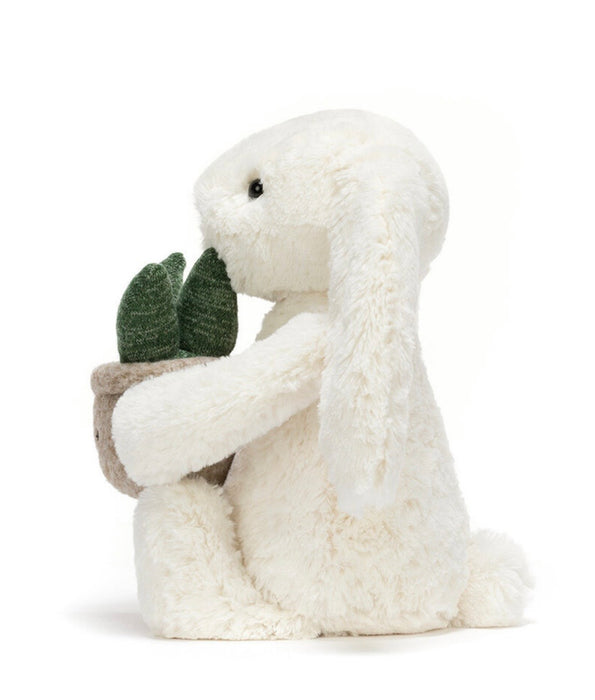 Jellycat - knuffel konijn - cream bunny with plant