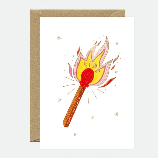 Gold Fire Match wenskaart