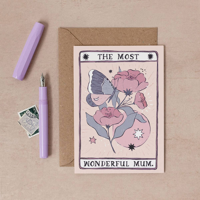 Tarot Flower Mum Card | Verjaardag voor vrouwen | Moederdagkaarten