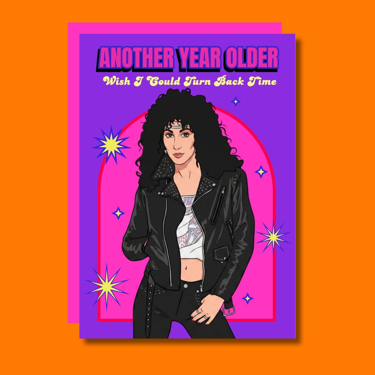 Turn back time - funny 80s birthday card with pop star