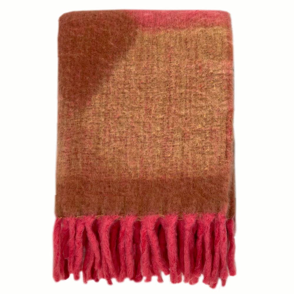 Zapotec zachte roze plaid van gerecyclede materialen