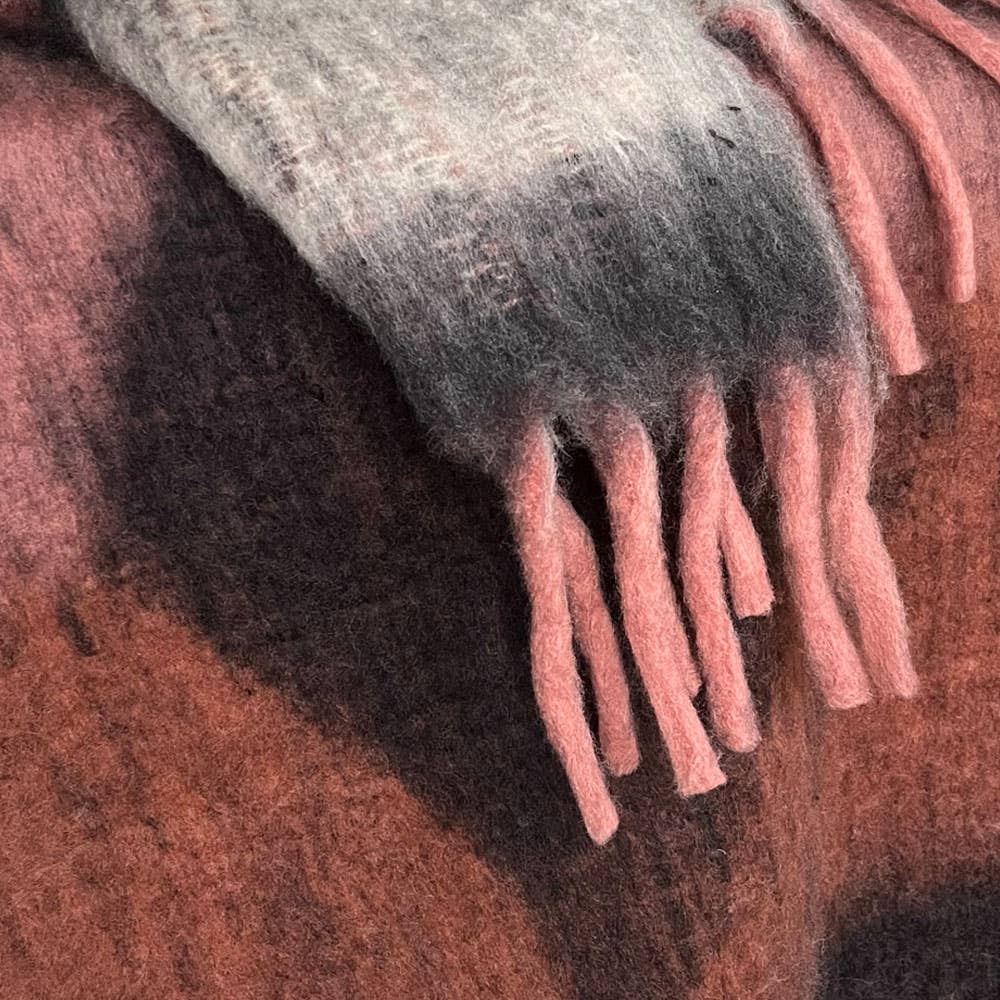 Zapotec zachte zwarte gerecyclede plaid