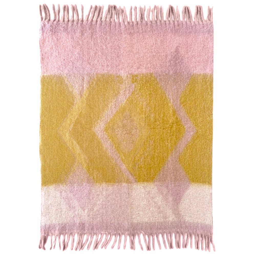 Zapotec zachte lila fleece deken van gerecyclede stof