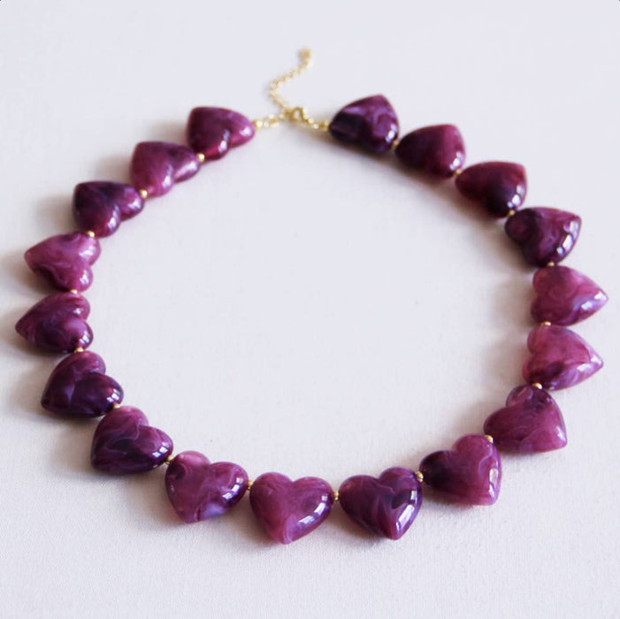 XL hartkraal ketting - paars