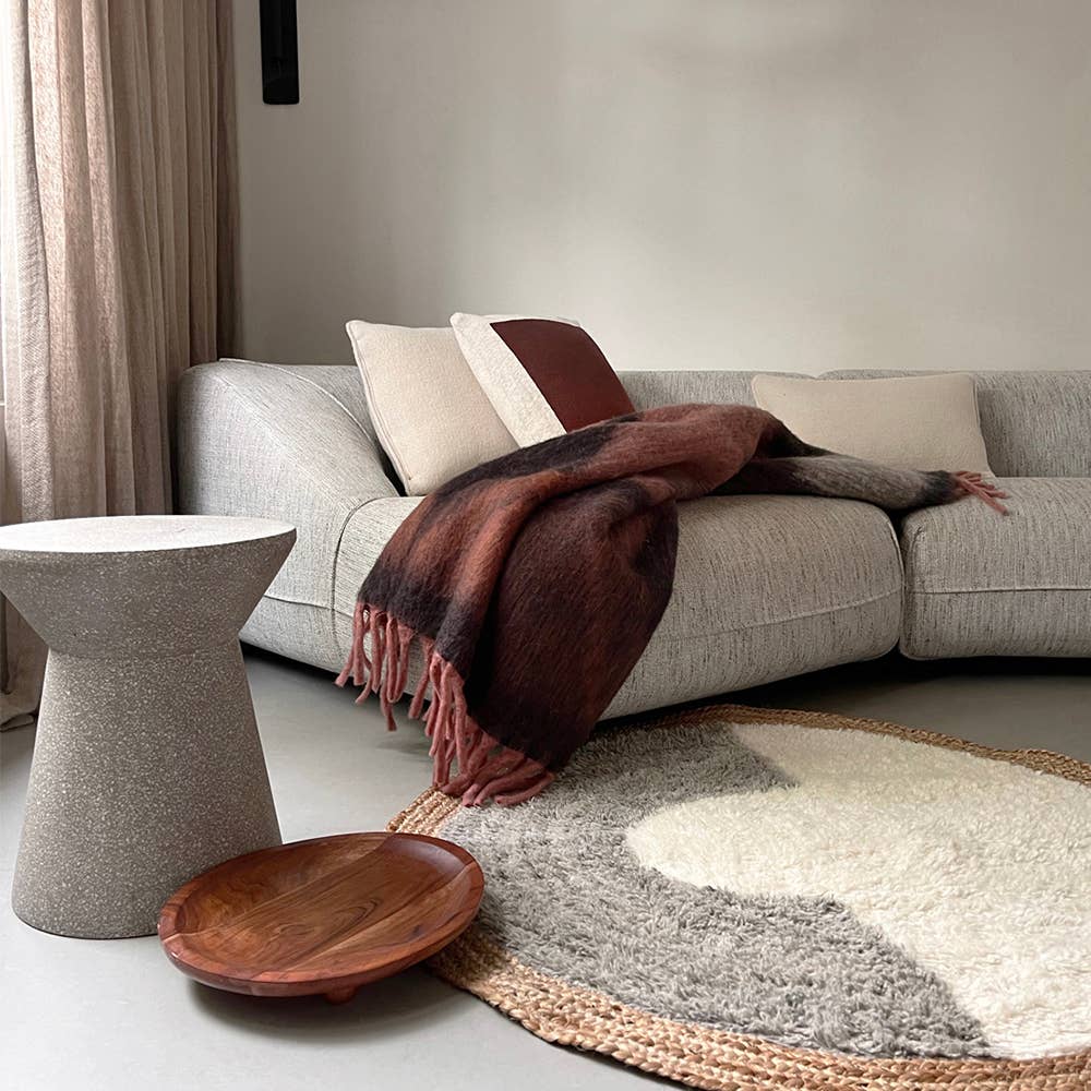 Zapotec zachte zwarte gerecyclede plaid