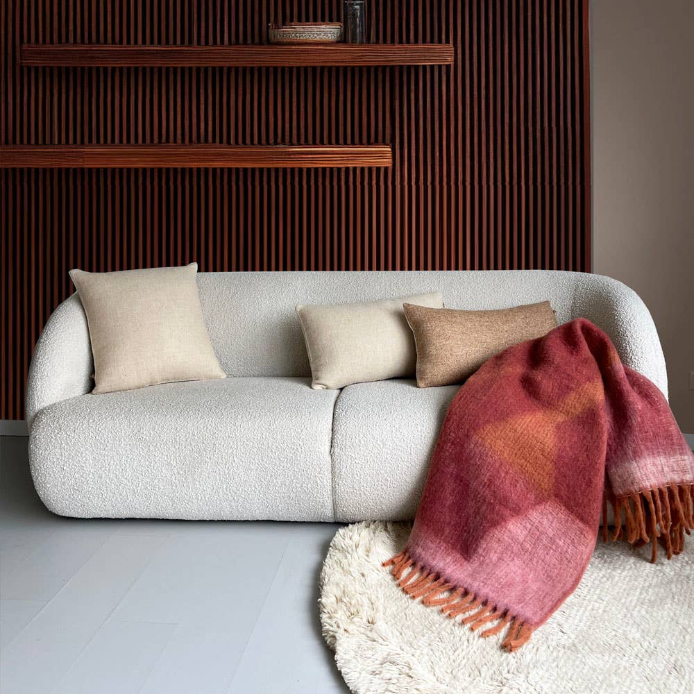 Zapotec zachte, licht pittige rode plaid van gerecycled materiaal