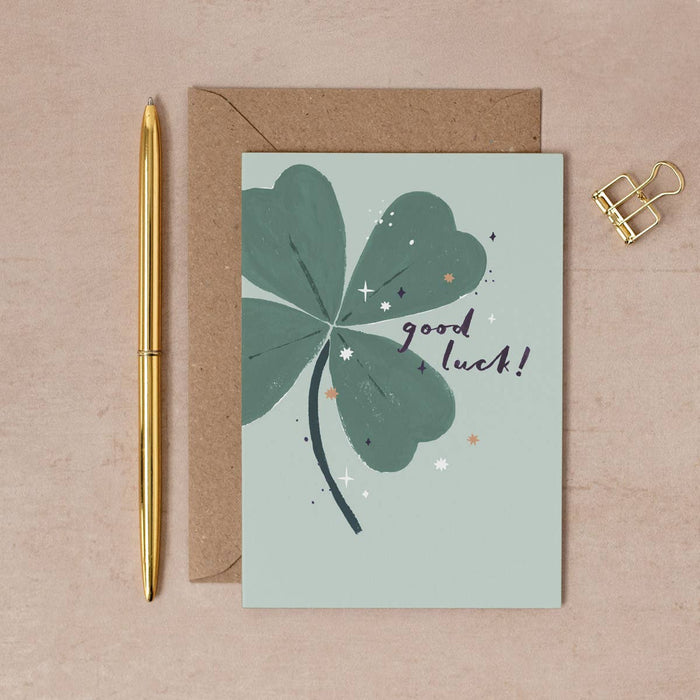 Clover gelukskaart | Four Leaf Clover | Wenskaarten