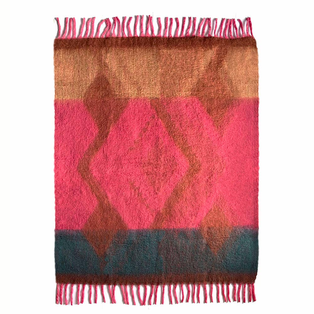 Zapotec zachte roze plaid van gerecyclede materialen