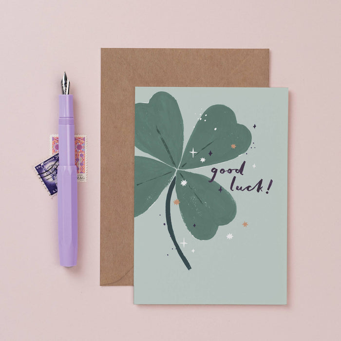 Clover gelukskaart | Four Leaf Clover | Wenskaarten