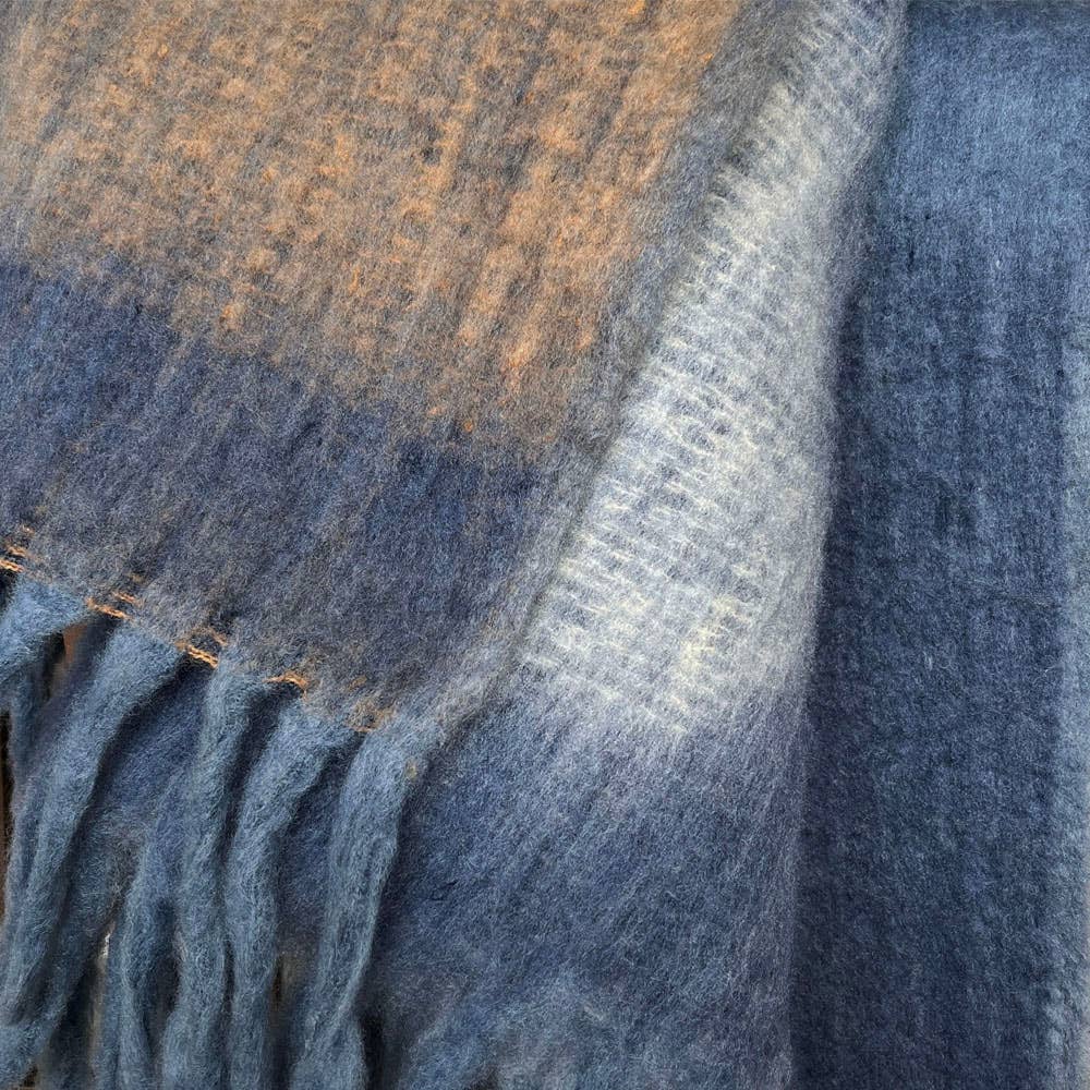 Zapotec zachte blauwe gerecyclede deken
