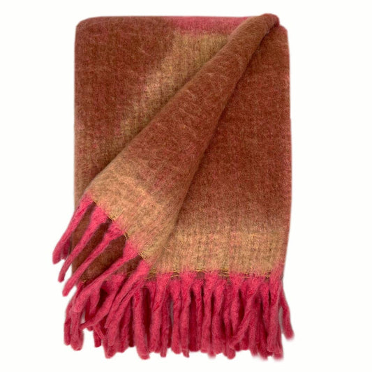 Zapotec zachte roze plaid van gerecyclede materialen