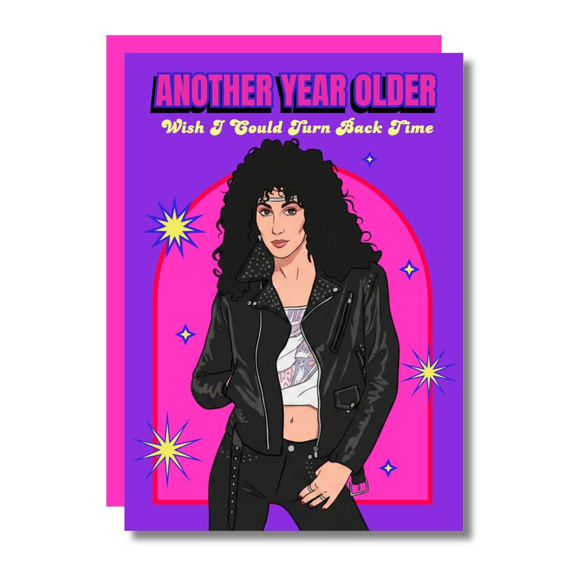 Turn back time - funny 80s birthday card with pop star