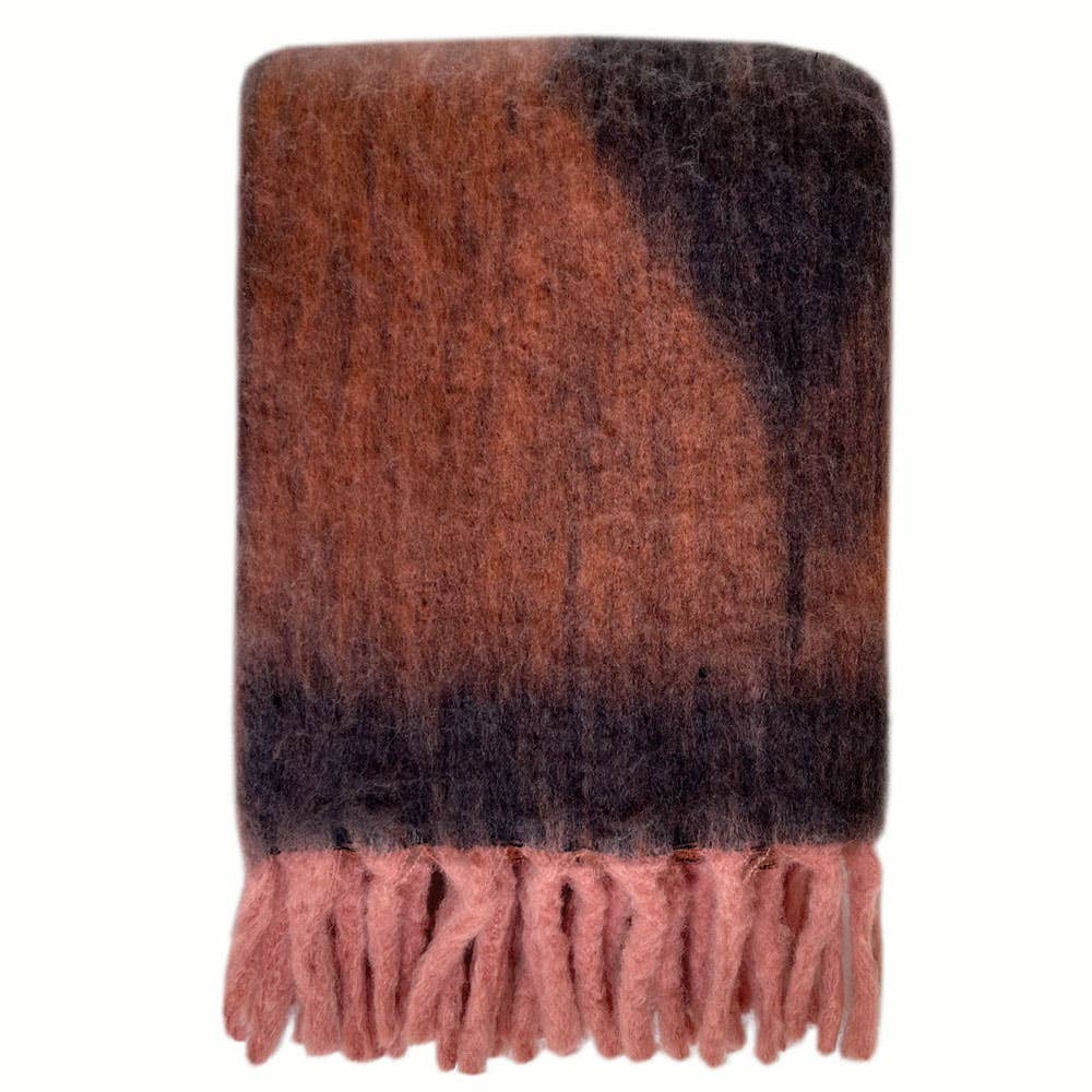 Zapotec zachte zwarte gerecyclede plaid