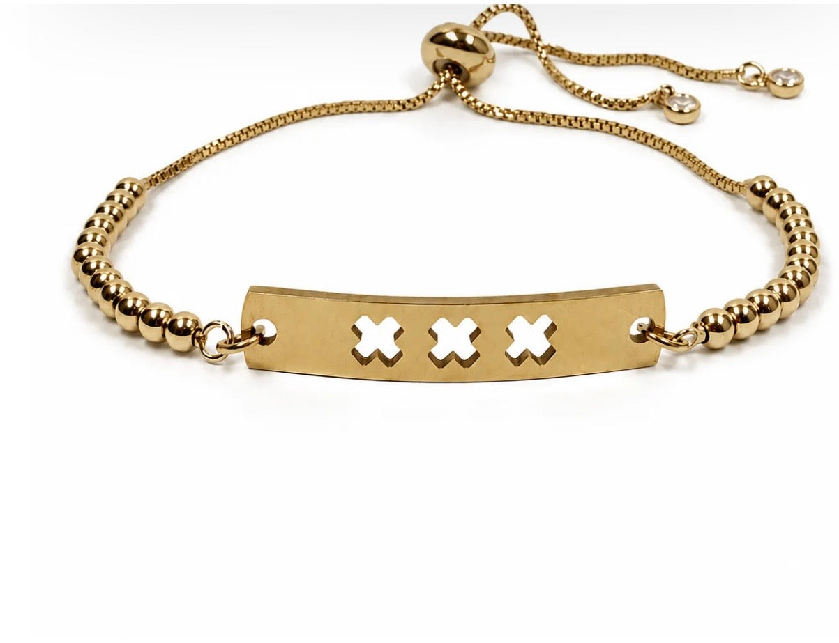 Gouden armband Amsterdamse kruisjes