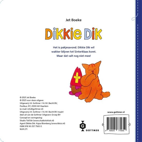 Dikkie Dik wacht op Sinterklaas - achterkant