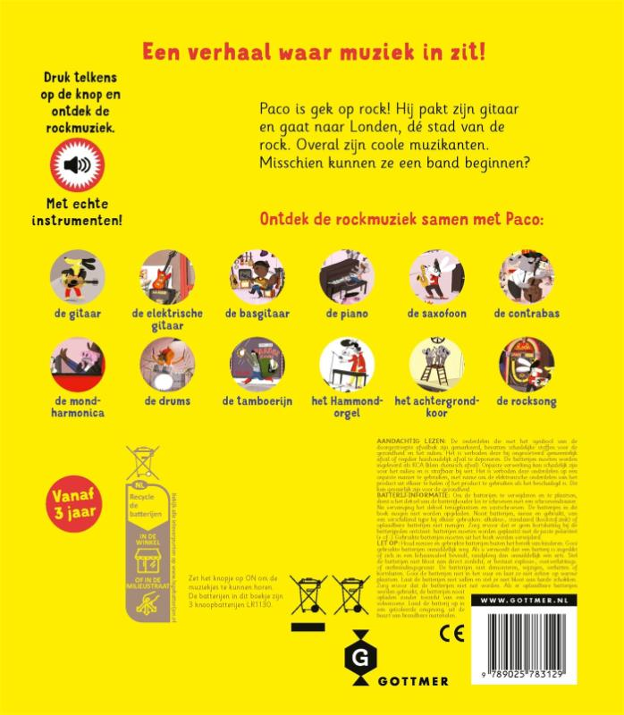 Paco is een rockster - achterkant